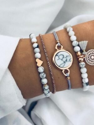 Hollow Pine Stone Bracelet